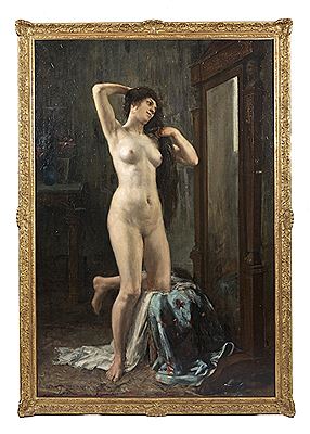 Standing Nude in an Interior by Emmanuel Michel Benner - Auction record, sale price, and art valuation. Compare with similar artists and explore comparable artworks.