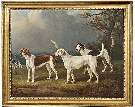 Hounds in a Wooded Pastoral Landscape