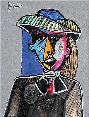 Portrait cubiste au chapeau