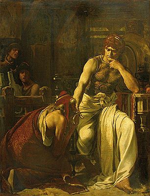 Priam demandant à Achille le corps d'Hector