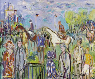 SCENE DE COURSES HIPPIQUES