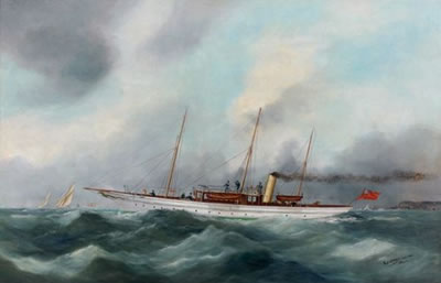 Yacht anglais quittant le Havre