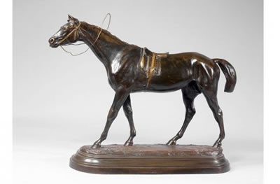 Sample artwork by Alfred (Alf Barye or A Barye Fils) Barye (1839 - 1882), known for wild and domestic animal and figure sculpture, race horses - View similar artists and auction records