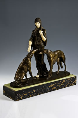 Sample artwork by Louis Riche (1877 - 1949), known for bronze animal sculpture, dogs - View similar artists and auction records