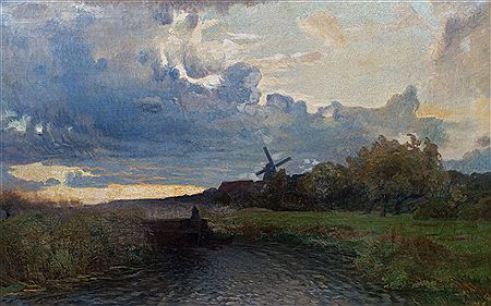 Evening atmosphere. by Franz Bunke - Auction record, sale price, and art valuation. Compare with similar artists and explore comparable artworks.