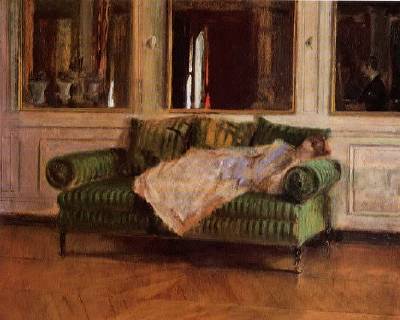 Portrait of Walter Gay: Reflected Self-Portrait with Mrs. Gay Reclining
