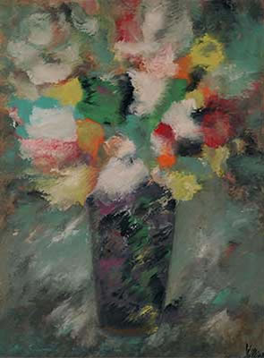 Blumenstillleben in Keramikvase