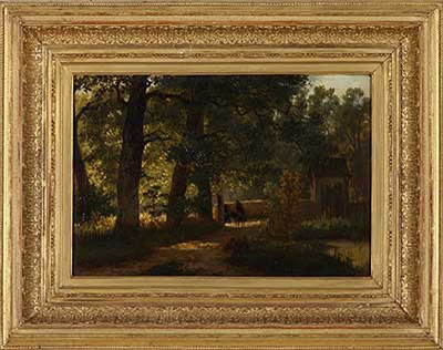 Reisende vor einem Tor auf sonnenbeschienenem Waldweg by Jacob Maurer - Auction record, sale price, and art valuation. Compare with similar artists and explore comparable artworks.