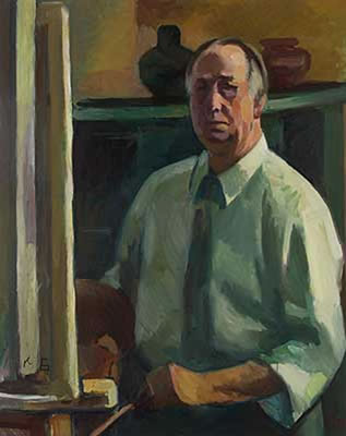 Portrait of Karl Gunschmann: Self-Portrait at the Easel
