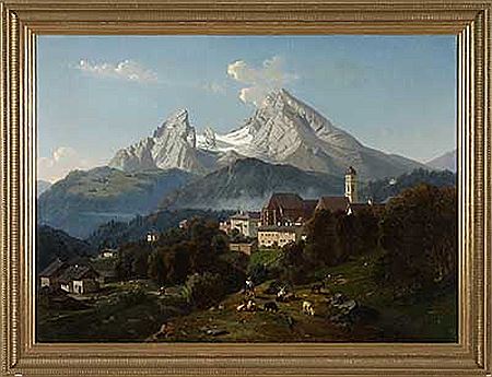 "Berchtesgaden mit Watzmann in der Morgensonne"