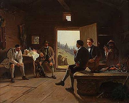 "Brotzeit in der Jagdhütte"