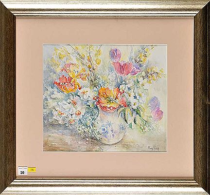 A SPRAY OF FLOWERS IN A JUG