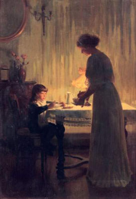 Mère et enfant dans un intérieur