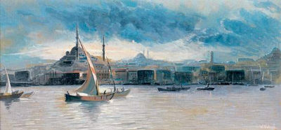 Sample artwork by Wladimir Konstanivoch Petroff (1880 - 1935), known for paintings of turkish mosque interiors - View similar artists and auction records
