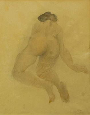 Jeune femme nue de dos