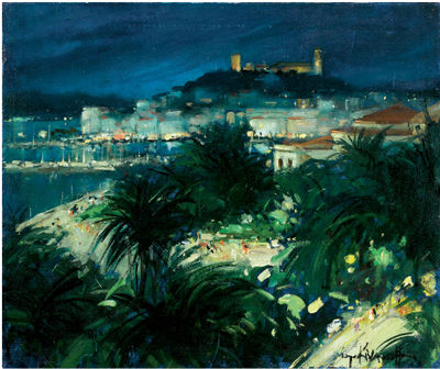 Vue de Cannes, la nuit