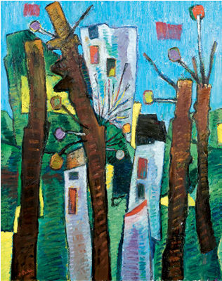 Paysage aux arbres