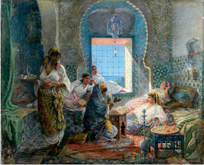 Sample artwork by Alfred Chataud (1833 - 1908), known for paintings of algerian life, countryside with buildings, figures - View similar artists and auction records