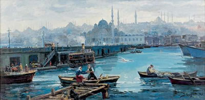 Sample artwork by Ibrahim Safi (1898/99 - 1983), known for painting, engraving, lithography; influenced by traditional azerbaijani art and western modernist movements - View similar artists and auction records