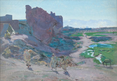 Le quartier de Bab-er-Rob à Marrakech, 1920 by Assouaou Mammeri - Auction record, sale price, and art valuation. Compare with similar artists and explore comparable artworks.