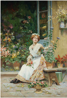 La jolie fleuriste by Jose Echena - Auction record, sale price, and art valuation. Compare with similar artists and explore comparable artworks.