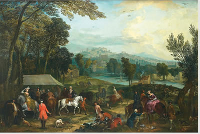 Sample artwork by Jan Peeter Verdussen (1700 - 1763), known for landscape painting, battle scenes, hunting scenes, gallant scenes - View similar artists and auction records