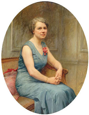 Portrait de femme à la robe bleue