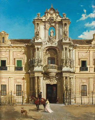 Palais San Telmo à Séville by Manuel Wssel De Guimbarda - Auction record, sale price, and art valuation. Compare with similar artists and explore comparable artworks.
