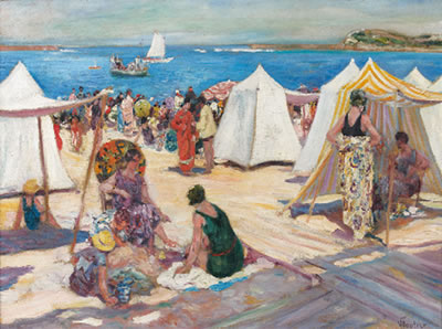 Sample artwork by Louis Floutier (1882 - 1936), known for rural figure in landscape and genre painting, camouflage artist, pottery - View similar artists and auction records