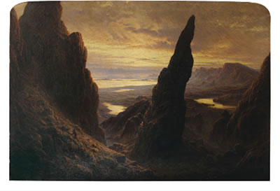 Berger écossais dans les montagnes