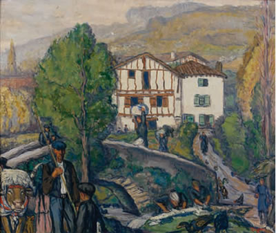 Bas Cambo , scène villageoise