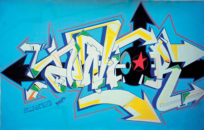 Sample artwork by Bando (Born 1965), known for street art painting - View similar artists and auction records