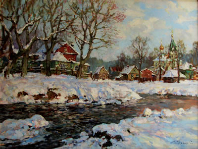 "Village près de la rivière"