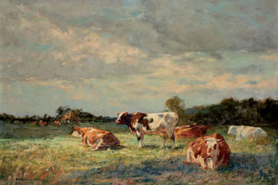 Vaches au pâturage by Adrien Gabriel Voisard-Margerie - Auction record, sale price, and art valuation. Compare with similar artists and explore comparable artworks.