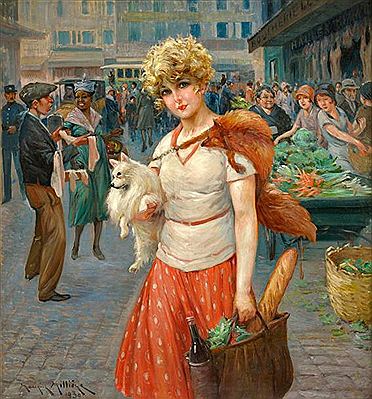 Jeune femme au marché