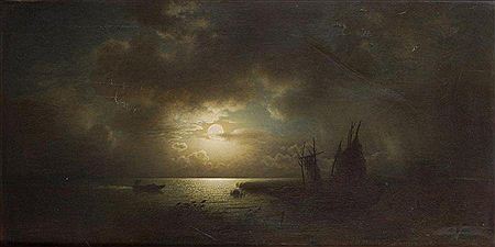 Marine au clair de lune