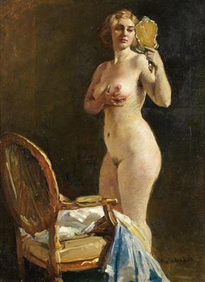 Nu féminin au miroir