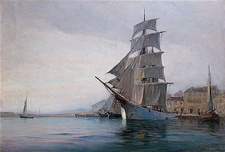 Voilier dans le port de St Tropez, vers 1910 by Georges Ricard-Cordingley - Auction record, sale price, and art valuation. Compare with similar artists and explore comparable artworks.