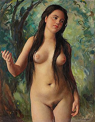Sample artwork by Maurice Ambrose Ehlinger (1896 - 1981), known for figure and portrait painting, nude figure - View similar artists and auction records