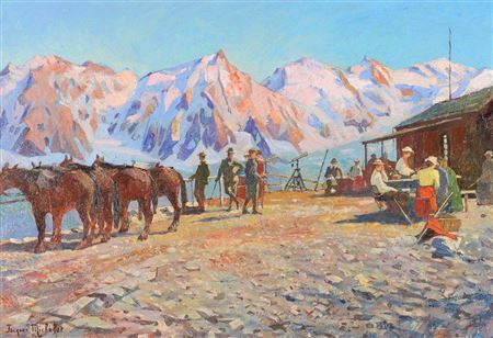 Chamonix, le brévent, le Mont Blanc et la Chaine des Aiguilles