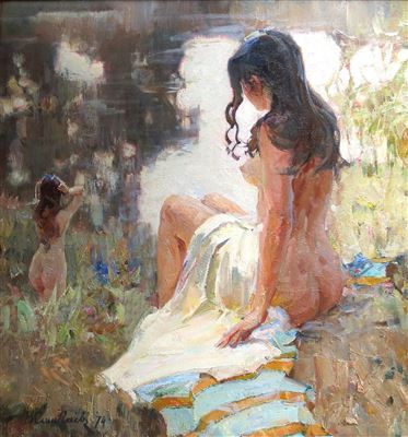 Au bord du lac, 1974 by Vladimir Singaievsky - Auction record, sale price, and art valuation. Compare with similar artists and explore comparable artworks.