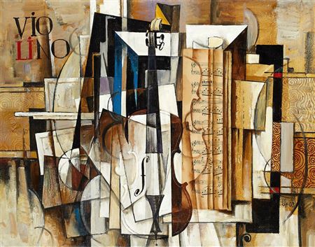 Composition violon et partition,2003