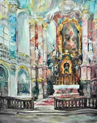 In der Wieskirche by Willi Pfefferle - Auction record, sale price, and art valuation. Compare with similar artists and explore comparable artworks.
