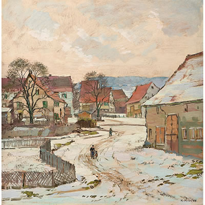 Unterbaldingen im Winter. by Karl Merz - Auction record, sale price, and art valuation. Compare with similar artists and explore comparable artworks.
