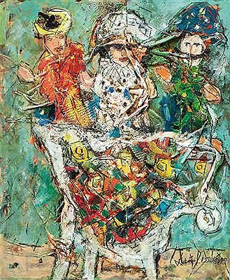 "3 Marionettes derrière le fauteuil"