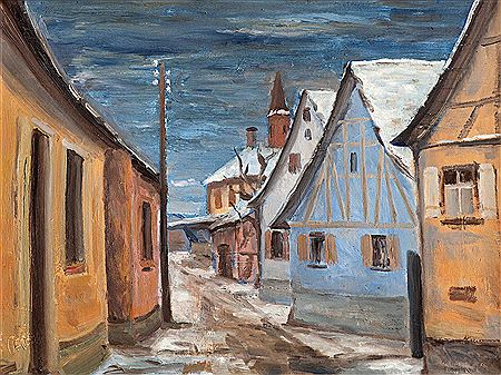 "Dorf im Winter (village in winter)"