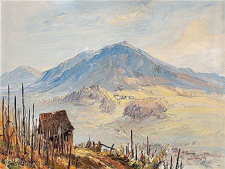 Small cottage in the vineyard near Niederweiler with view of the mountain, called "Der Blauen"