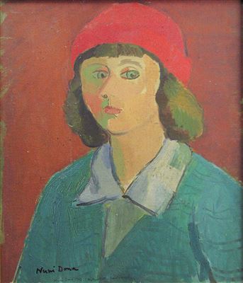 Portrait of Nuni Dona: "Selfportrait with Red Bonnet"