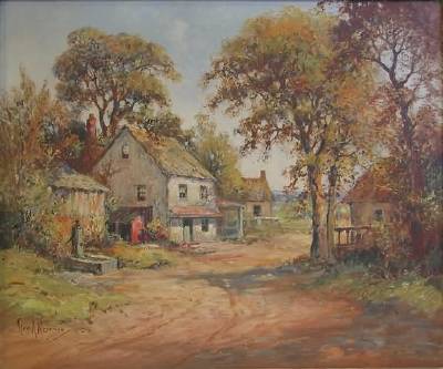 Rural Village in Autumn by George Newman - Auction record, sale price, and art valuation. Compare with similar artists and explore comparable artworks.