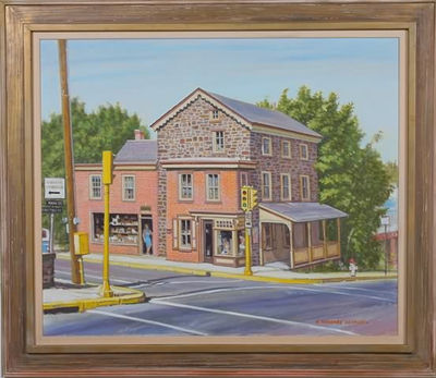Main and Chestnut St., Souderton by Henry Hallman - Auction record, sale price, and art valuation. Compare with similar artists and explore comparable artworks.